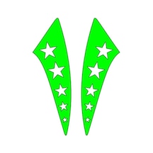 Cg F.yeşil Yıldızlı Çamurluk Yan Sticker Standart