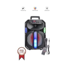 Bluetooth Hoparlör Rgb Işıklı Mikrofonlu Kumandalı Hoparlör D26 Siyah