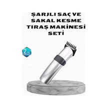 Profesyonel Şarjlı Saç Ve Sakal Kesme Makinesi Paslanmaz Çelik Bıçaklı, Ergonomik Ve Sessiz Motorlu