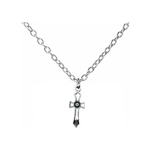 İşlemeli Detaylı Haç Figürlü Unisex Kolye 60 Cm Zincirli, Antik & Gotik Tasarım Takı Çelik