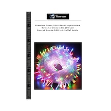Premium Duvar Süsü Renkli Aydınlatma Kutlama Ürünü 10m 100 Led Boncuk Lamba Rgb Işık Şeffaf Kablo Çok Renkli