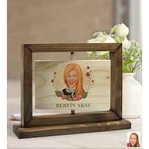 Bk Gift Kişiye Özel Anneler Günü Karikatürlü Doğal Ahşap Dönen Fo