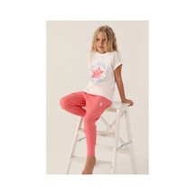 U.s. Polo Assn. Lisanslı Starry Krem Kız Çocuk Pijama Takımı Krem, Kar Melanj