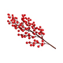 Yapay Çiçek Kokina Uzun Dal 63cm Yılbaşı Çiçeği Red Berry