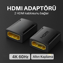 Polham 4k 60hz Altın Kaplama Hdmı Adaptörü 2 Hdmı Kablosunu Bağlar Dayanıklı & Yüksek Performans