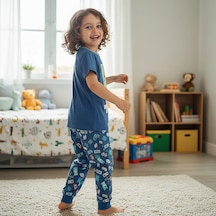 Bonbon Çocuk Baskılı Mavi Renk 2'li Takım Cb1066