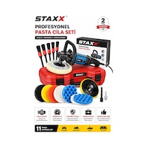 Staxx Stpol1411 1400w Pasta Cila Polisaj Makinesi 180 Mm Devir Ayarlı Bakır Sargılı 11parça Full Set