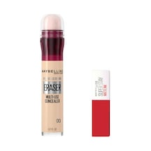 Maybelline New York Instant Anti Age Eraser Kapatıcı 00 Ivory & Mini Super Stay Matte Ink Likit Mat Ruj 20 Pioneer Makyaj Seti