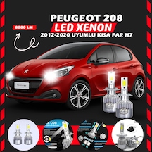 Peugeot 208 2012-2020 Kısa Far Uyumlu Şimşek Etkili Led Xenon Performance Series H7