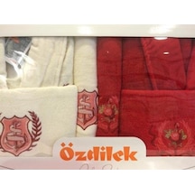 Özdilek Aile Bornoz Seti Smart Krem/Bordo Krem
