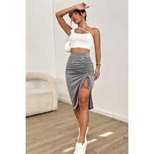 Epilons Zenviaatt2 Kadın Beyaz Tek Omuzlu Çapraz Askılı Crop Top Büstiyer Zenvi312