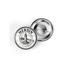 5 Adet İğneli Çanta Rozeti - Marina - Mersin - 44 MM Çok Renkli