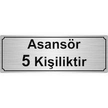 Asansör 5 Kişiliktir Yönlendirme Levhası 7Cmx20Cmgümüş Renk Metal