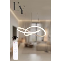 Ey Shop Beyaz Karçiçeği Model 3 Renk Led Kumandalı Avize Beyaz