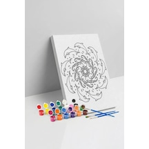 Yunus Desenli Mandala Tuval Boyama Seti 40x50 Cm