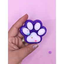 Pati Taba Squishy Kedi Pati Sıkma 7 Cm Pullu Pati Sukuşi - Mor