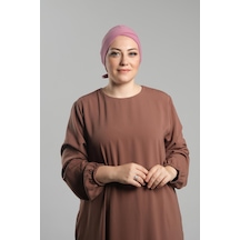 Hürrem Bone Gül Kurusu Pratik Hazır Geçmeli Fiyonklu Bone Sandy Çift Taraflı Çapraz 3007b 18 Gül Kurusu Gülkurusu