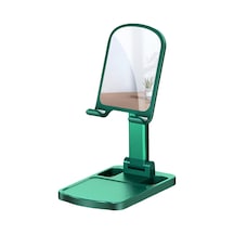 Homyl Katlanabilir Telefon Tutucu Masaüstü Braketi Ayna-yeşili