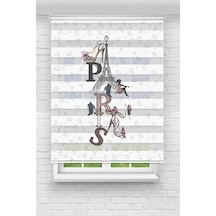 Perdeoutlet38 Baskılı Renkli Paris Dijital Baskılı Zebra Perde-cocuk Odası-stor Perde Model:pz-941 Çok Renkli
