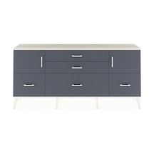 Arges Konsol 2 Raflı 5 Çekmeceli 2 Kapaklı 176x30x83 Aytaşı-antrasit/antrasit Antrasit/antrasit