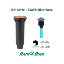Rain Bird Rvan14 Döner Nozul Açı Ayarlı 2,4 - 4,6 Mt. Ve 1804 Profesyonel Sprey Gövde Seti
