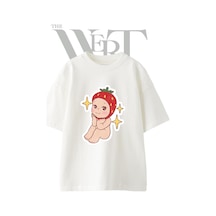 Thewert Sonny Angel Cilek Tasarım Baskılı Ünisex Beyaz Oversize T-shirt