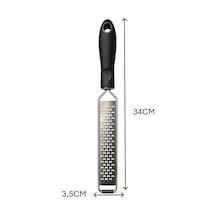 Paslanmaz Çelik Parmesan Limon Rende - Ergonomik Saplı, Bulaşık Makinesinde Yıkanabilir, Zester Rende - Limon, Peynir, Hindistan Cevizi, Zencefil İçin Açık Gri