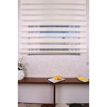 Ekru Düz Etek Dilimsiz 616-4 Zebra Stor Güneşlik Perde