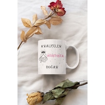 Kraliçeler Bu Ayda Doğar Baskılı Doğum Günü Özel Gün Arkadaş, Sevgiliye Hediyelik Beyaz Kupa Bardak Pembe-08