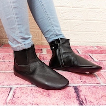 Mest Hakiki Koyun Derisi İçi Miflonlu Bilek Lastikli Fermuarlı Mest Siyah