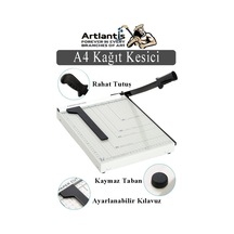 Giyotin Kağıt Kesme Makinesi A4 Metal Kollu Tablalı A5-a4 Ayarlanabilir Sürgülü Paslanmaz Kaliteli