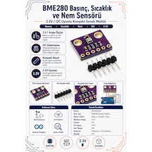 Bme280 Basınç, Sıcaklık Ve Nem Sensörü - 3.3v I2c
