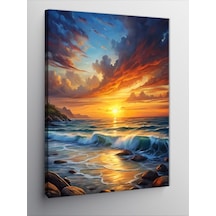 Kanvas Tablo Güneş Ve Deniz Manzarası 50cmx70cm