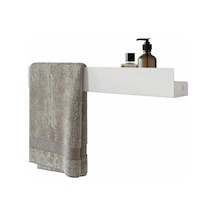 Loya Paslanmaz Metal Banyo Şampuan Raf Ünitesi Havlu Askılı Beyaz