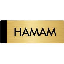 Metal Yönlendirme Levhası, Departman Kapı Isimliği Hamam 5x20 Cm Altın Renk