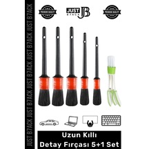 Detayfırçası Farklı Boy Islak Kuru Otomobil Oto Araç Araba Klima Temizlik Detay Fırçası 5+1 Set