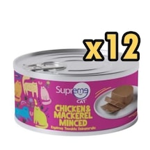 Supreme Cat Supreme Cat Kıyılmış Tavuklu Ve Uskumrulu Yaş Kedi Maması 85 Gr X 12 Adet