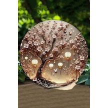 Kututr Sakura Ağacı & Fener Tasarımlı Uv Baskı 3d Gürünümlü Mdf Duvar Süsü 33x33 Cm 20x20 Dt148,ahşap Dt Çok Renkli