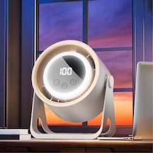 Buffer 6 Kademeli Şarjlı Masaüstü Fan Dijital Led Ekranlı, Oynar Başlıklı, Led Işıklı, Askılı Ve Duva