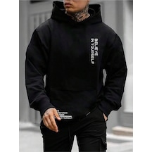 Erkek Believe Baskılı Oversize Kapşonlu Sweatshirt 001 Erkek Believe Baskılı Oversize Kapşonlu Sweatshirt 001
