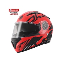 Scoyco FF-868 Azrael Güneş Vizörlü Çene Açılır Kask Kırmızı - Siyah