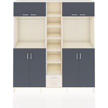 Hyperion Dolap 14 Raflı 2 Çekmeceli 2 Askılı 220x44x243 Aytaşı-antrasit/aytaşı Antrasıt/aytası