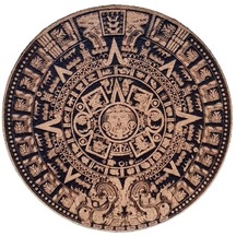 Aztek Maya Takvimi Deri Peç - Arma - Askeri Patch 8 Cm Çap