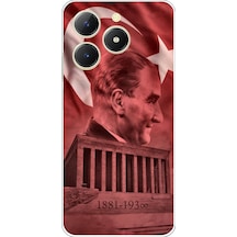 Realme C61 Uyumlu Atatürk Portresi Ve Anıtkabir Baskılı Silikon Kılıf Renkli