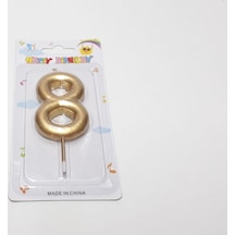 8 Gold Rakam Mum Altın