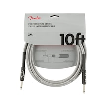 Fender Professional Series Instrument Cable. Tweed 3 Metre - Whit
