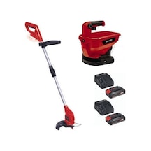 Einhell GC-CT 18/24 Li Kenar Kesme Makinesi + GE-US 18 Li Akülü Gübre Çim Tohum Serpme Makinesi + 2 x 2.5 Ah Akülü Set