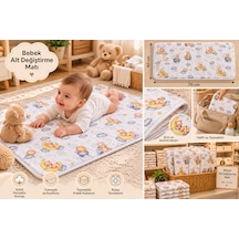 Zeyno Home Tekstil Pamuklu Bebek Alt Değiştirme Minderi 40x70 Cm Ayıcıklı Desenli Taşınabilir Bebek Bakım Matı