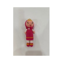 Amigurumi El Örgüsü Pembe Kız Bebek Anahtarlık Pembe Pembe