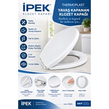 İpek 0304 Thermoplast Yavaş Kapanan Klozet Kapağı Oval Soft Close Beyaz